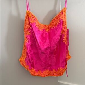 Rumored Pink and Orange Lace Camisole
